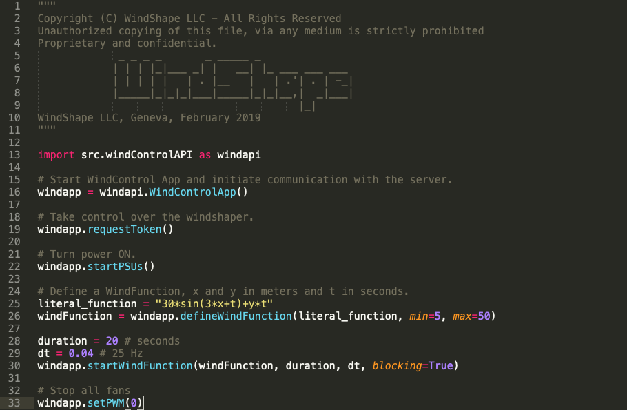 WindShape Software - WindControl Python API